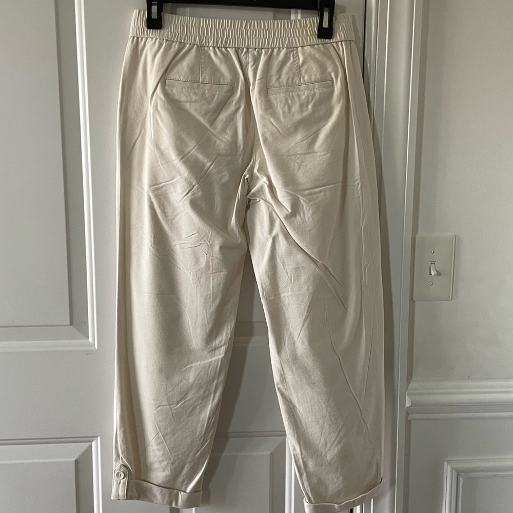 Talbots Easy Slim Leg Tab Ankle Pant - Ivory Size XSmall - Picture 4 of 7